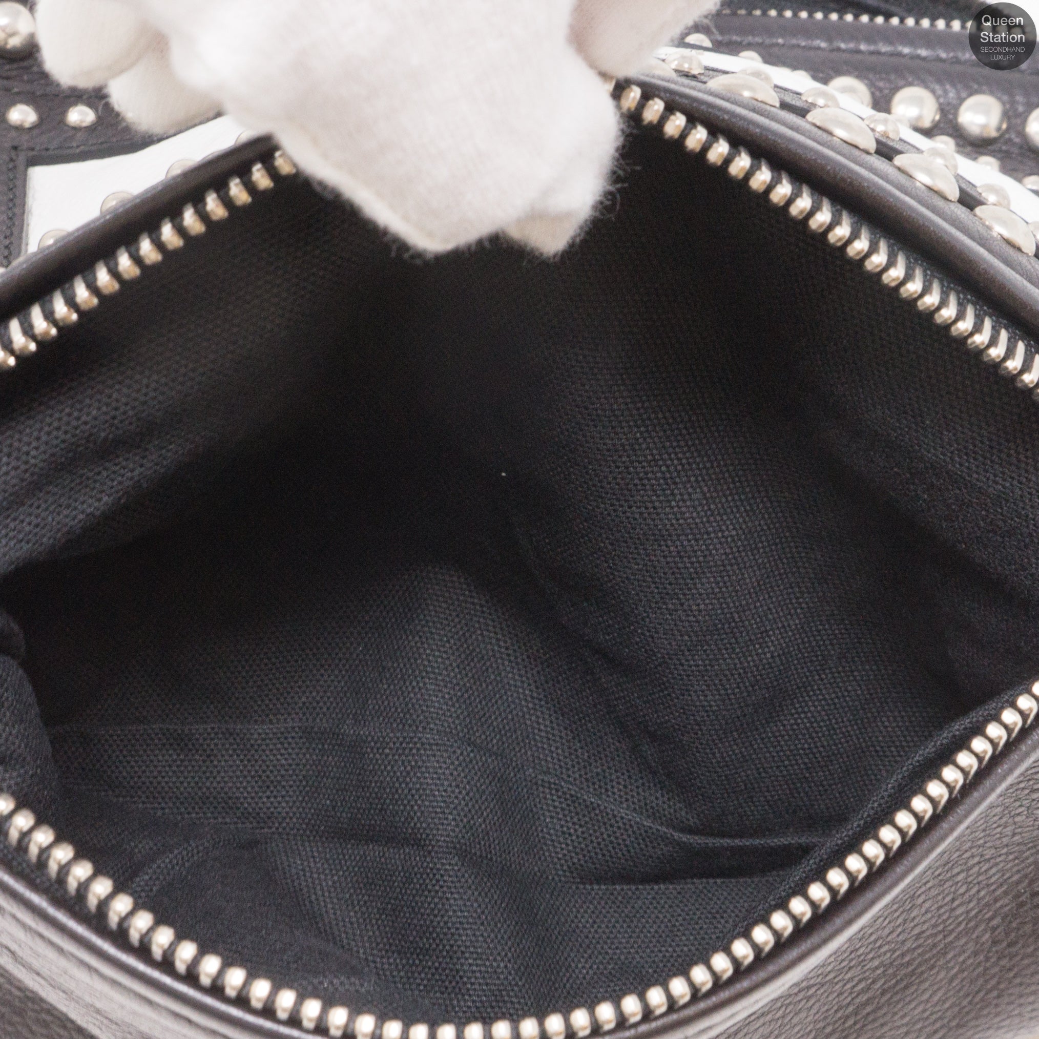 Pandora Studded Black & White Leather
