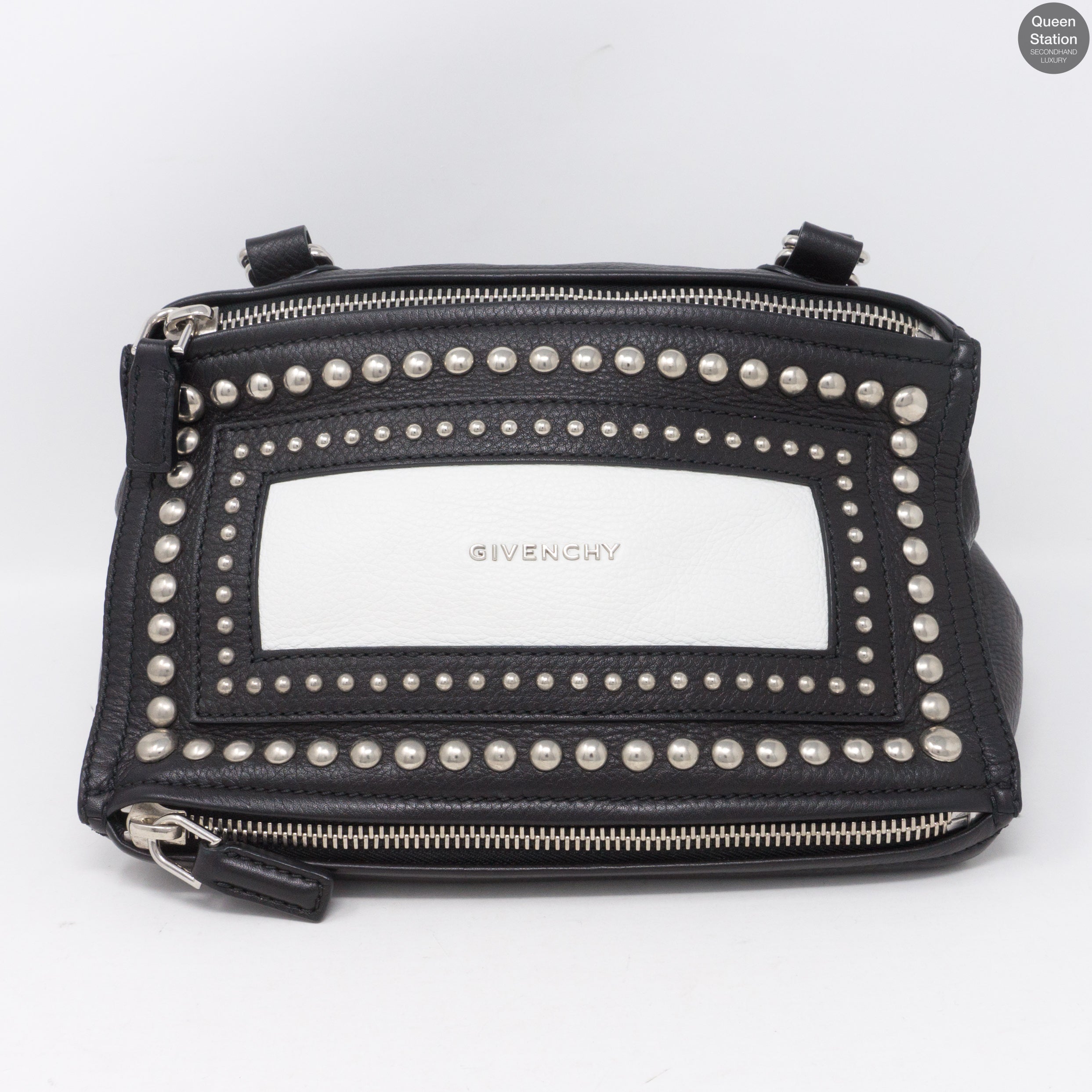 Pandora Studded Black & White Leather