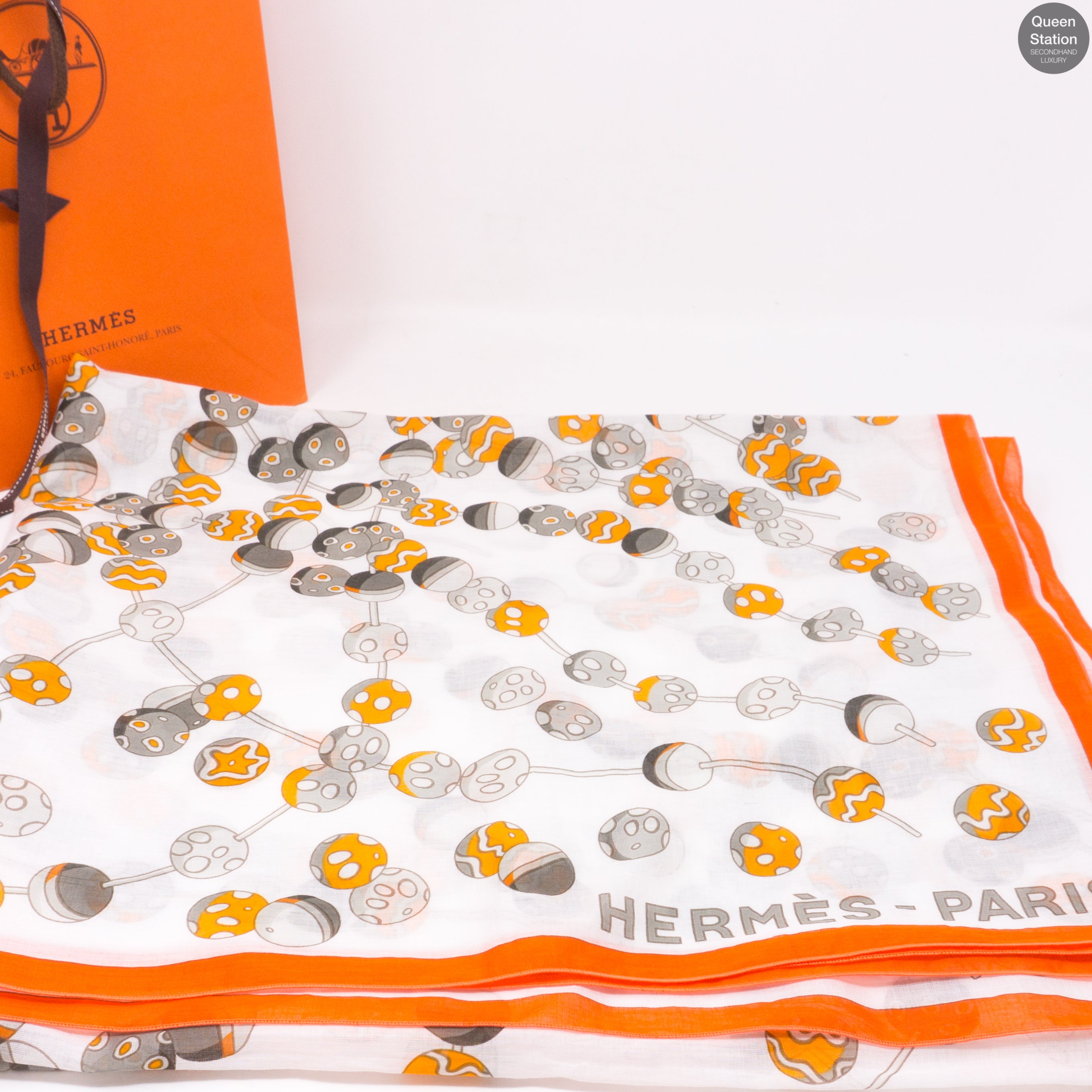 White Orange Cotton Beach Pareo