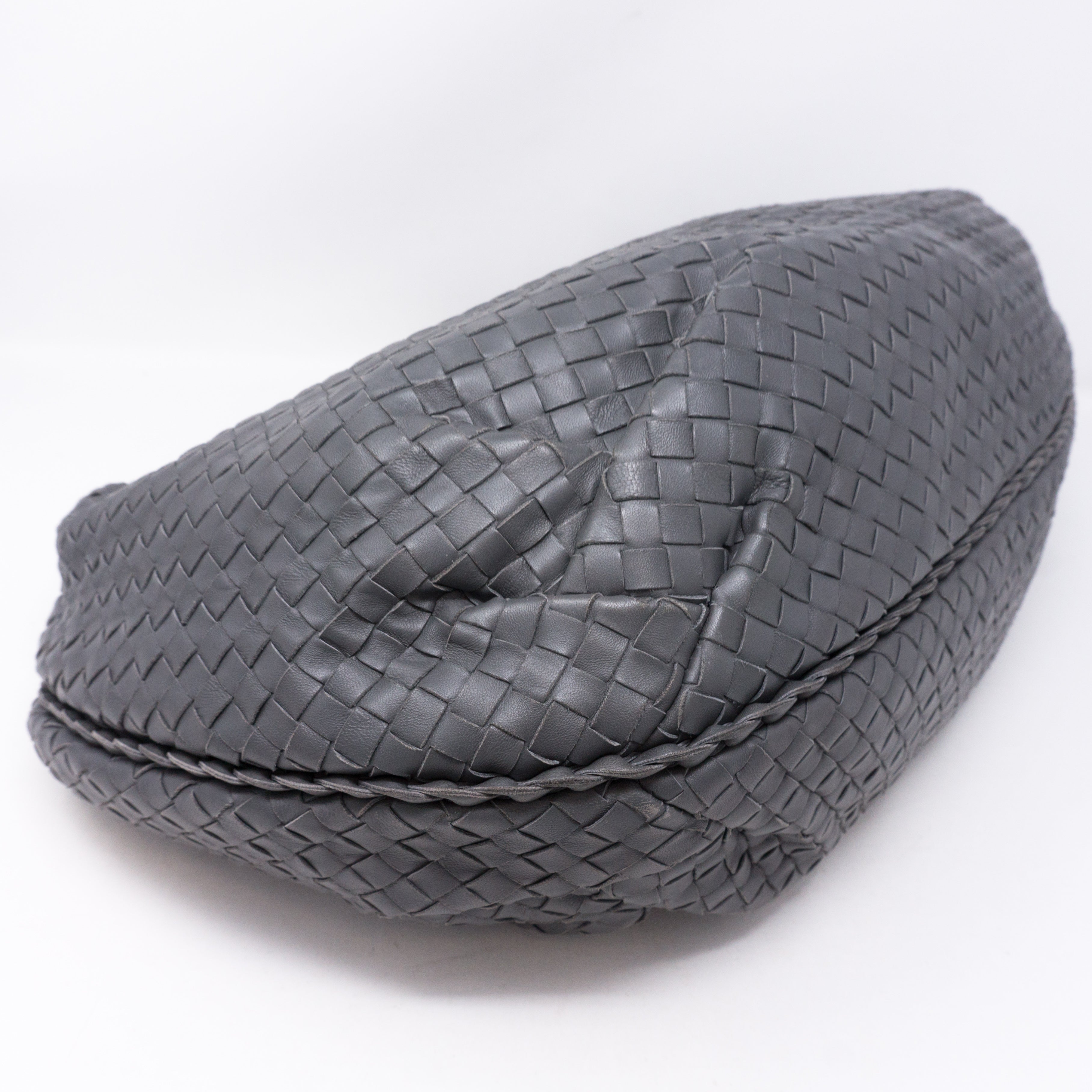 Intrecciato Veneta Gray Hobo Bag