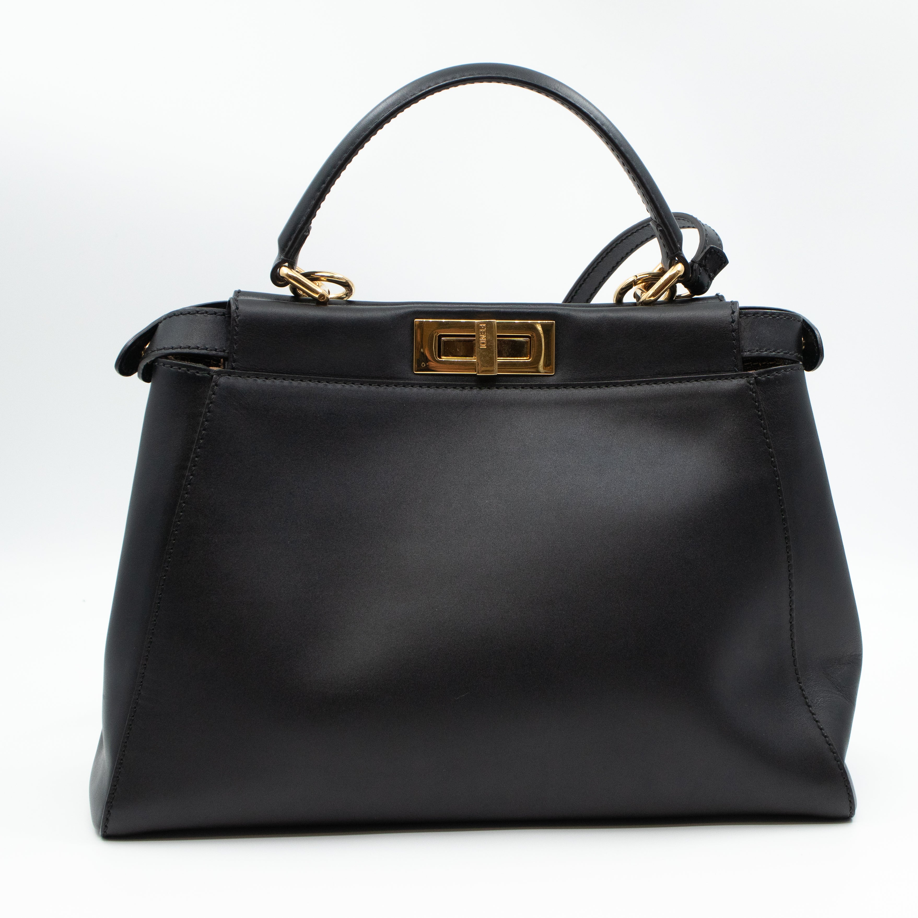 Peekaboo Iconic Medium Black Leather