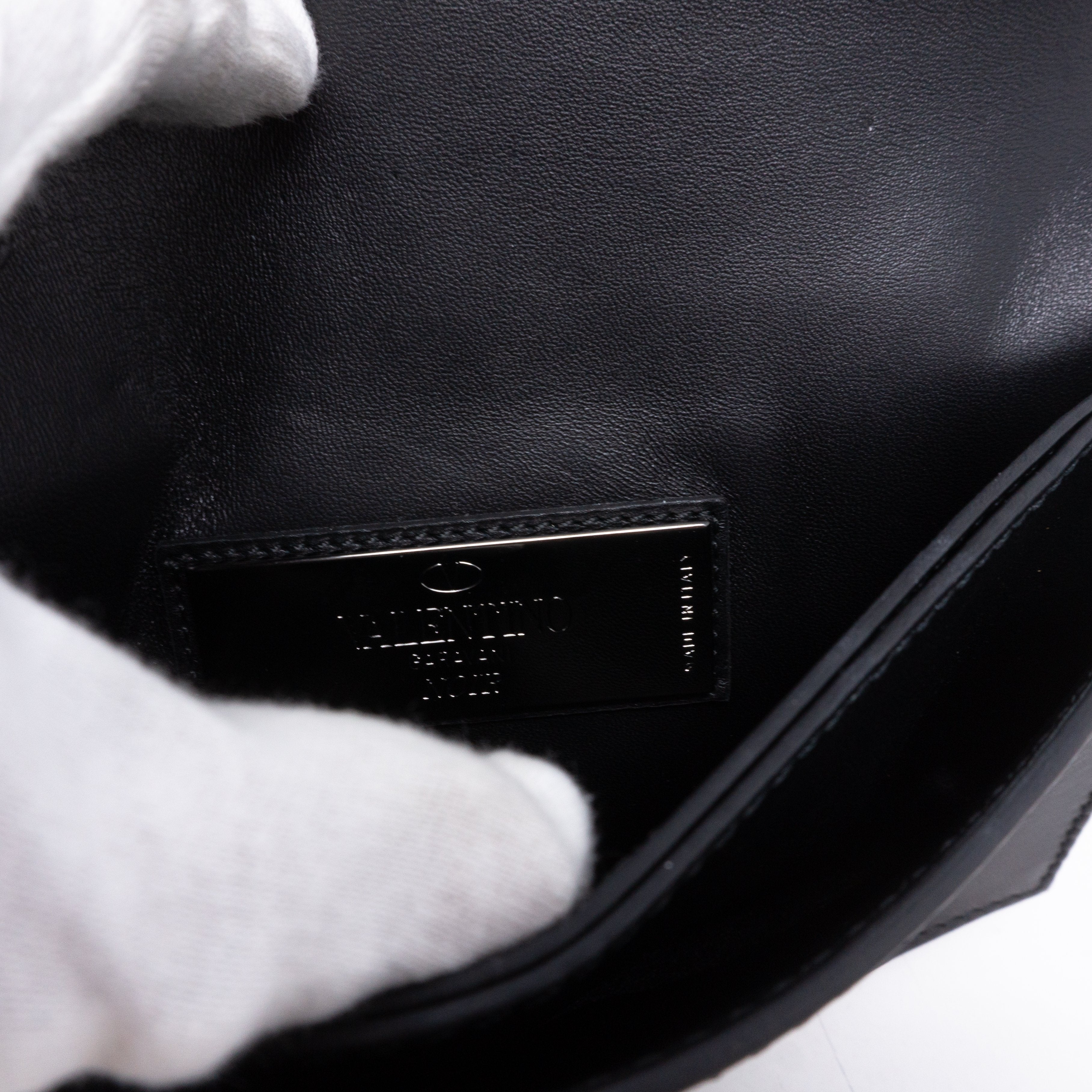 Rockstud Bracelet Flap Clutch Black