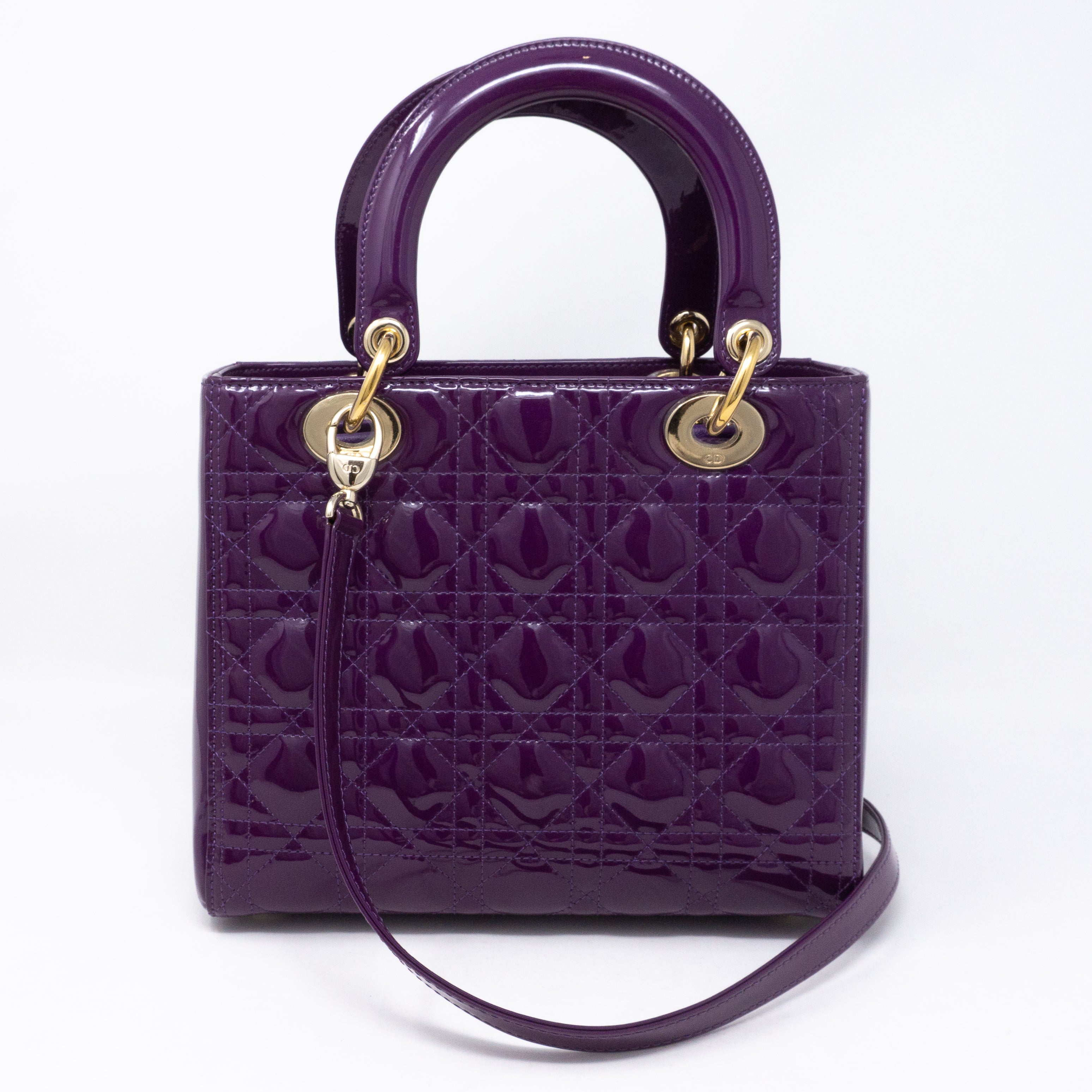Lady Dior Medium Purple Patent Leather