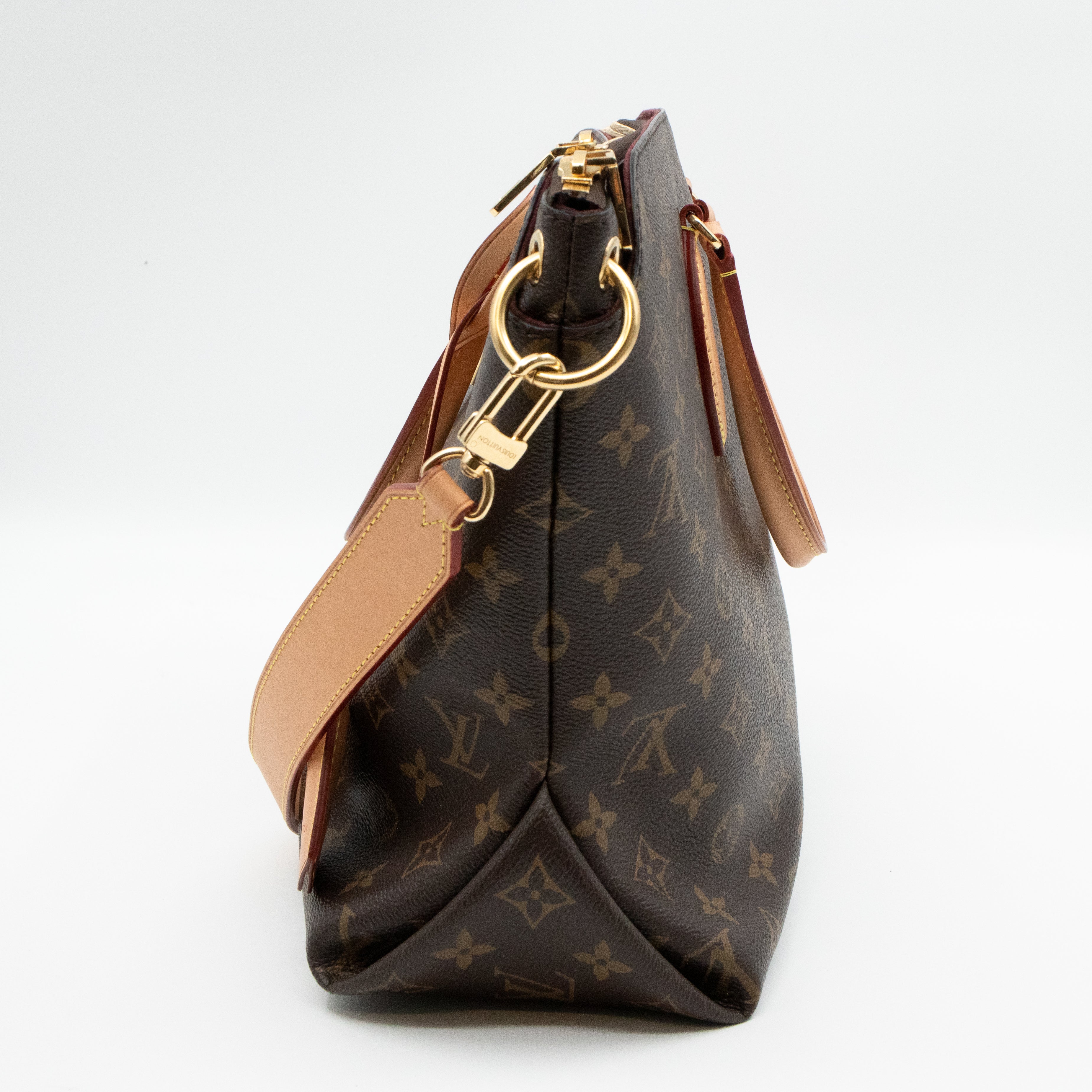 Flower Zipped Tote MM Monogram Beige