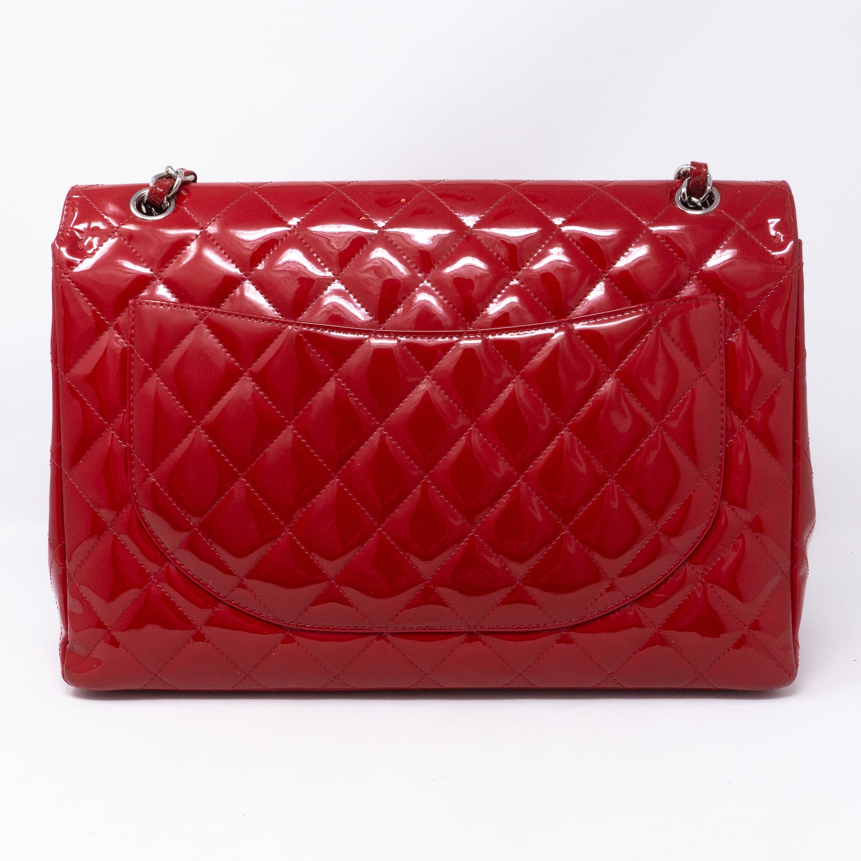 Classic Single Flap Maxi Red Patent Leather