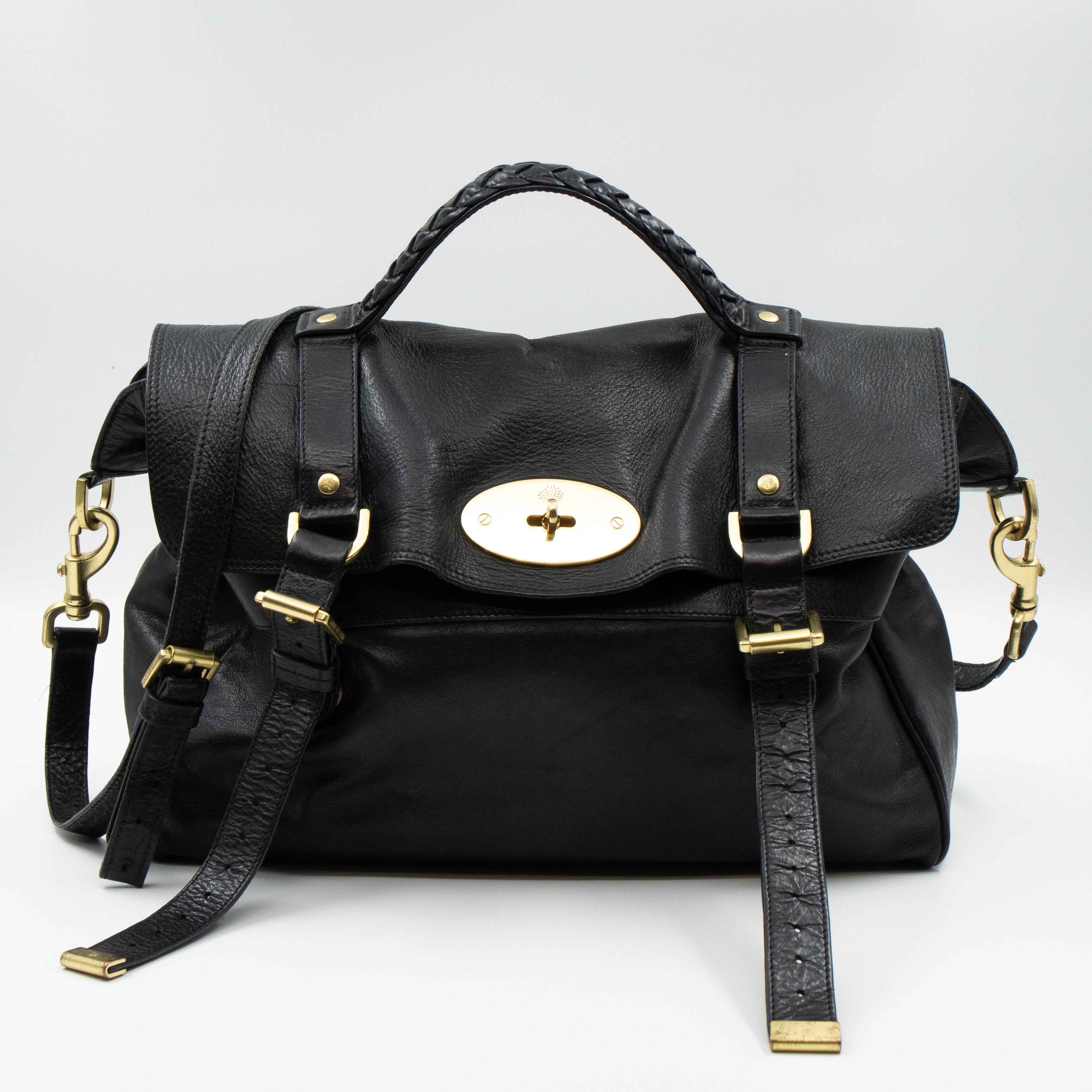Alexa Oversized Black Leather