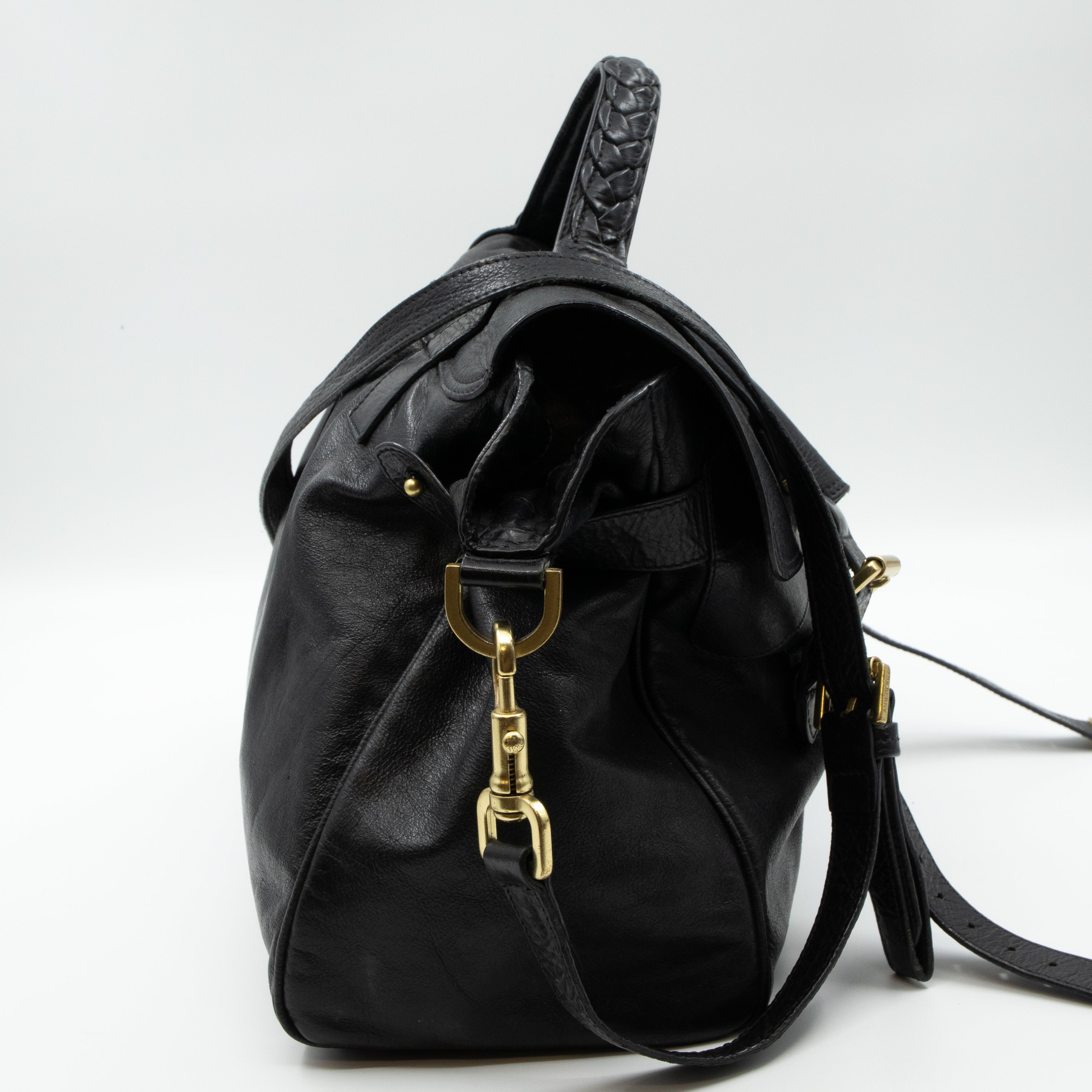 Alexa Oversized Black Leather