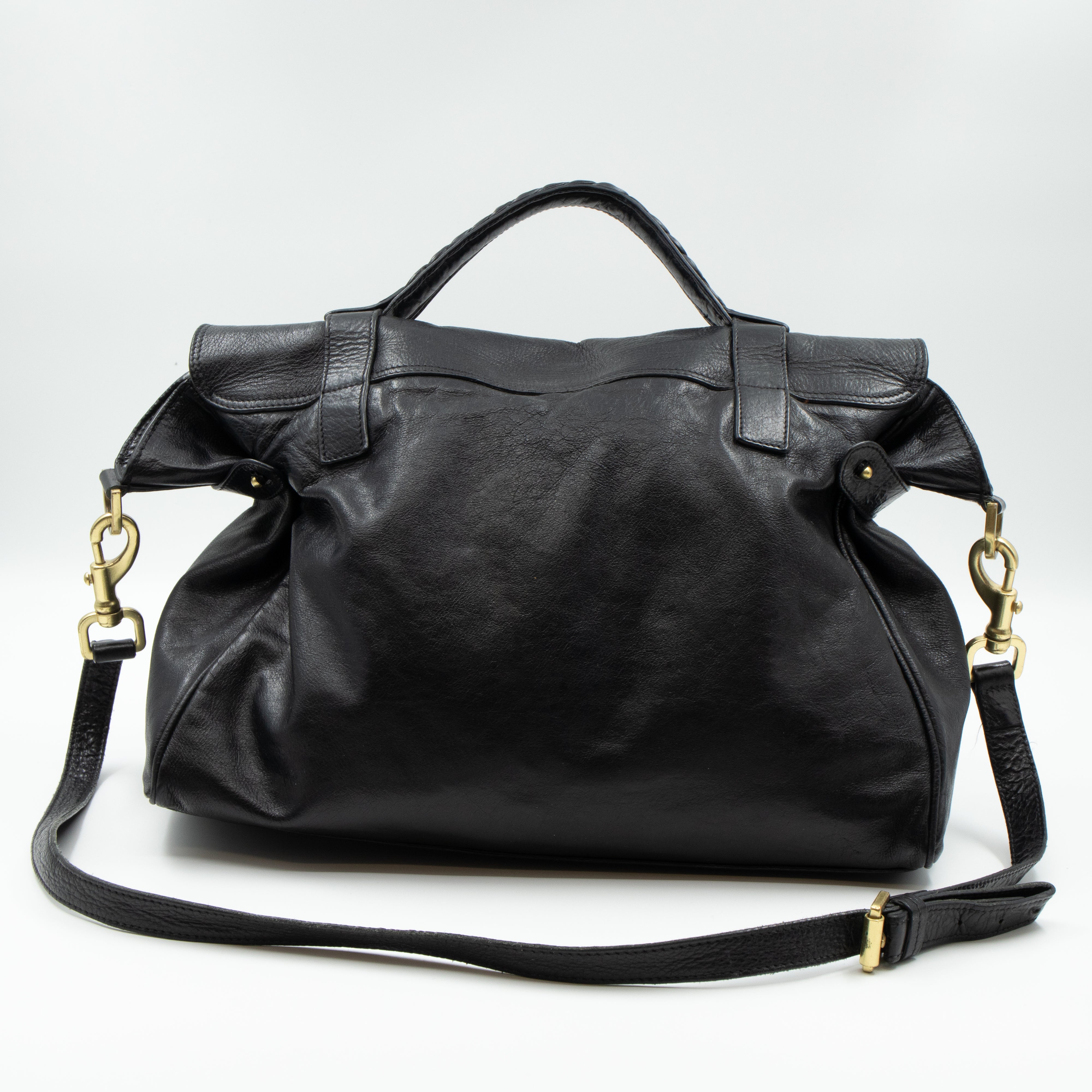 Alexa Oversized Black Leather