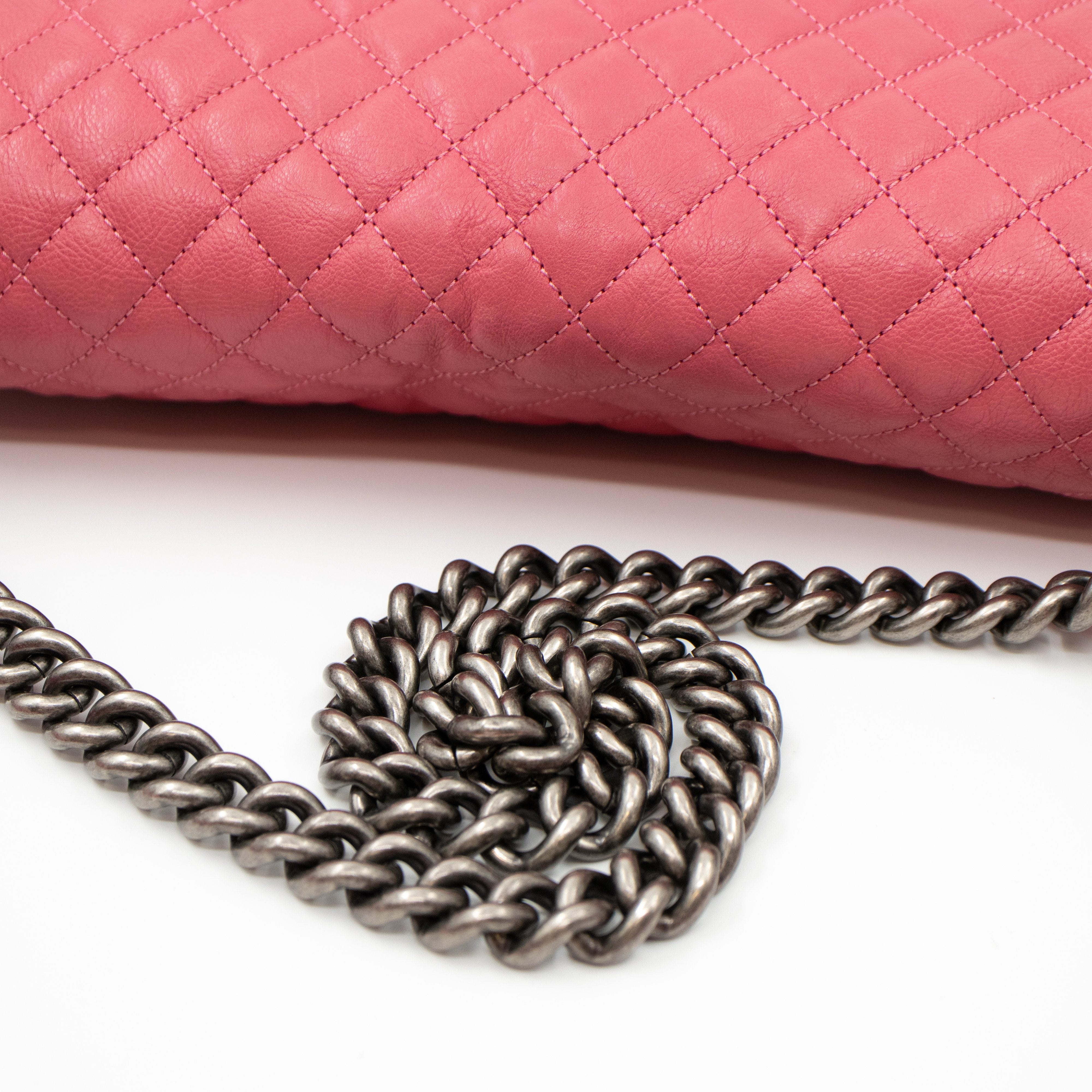Boy Flap Bag Large Pink Leather