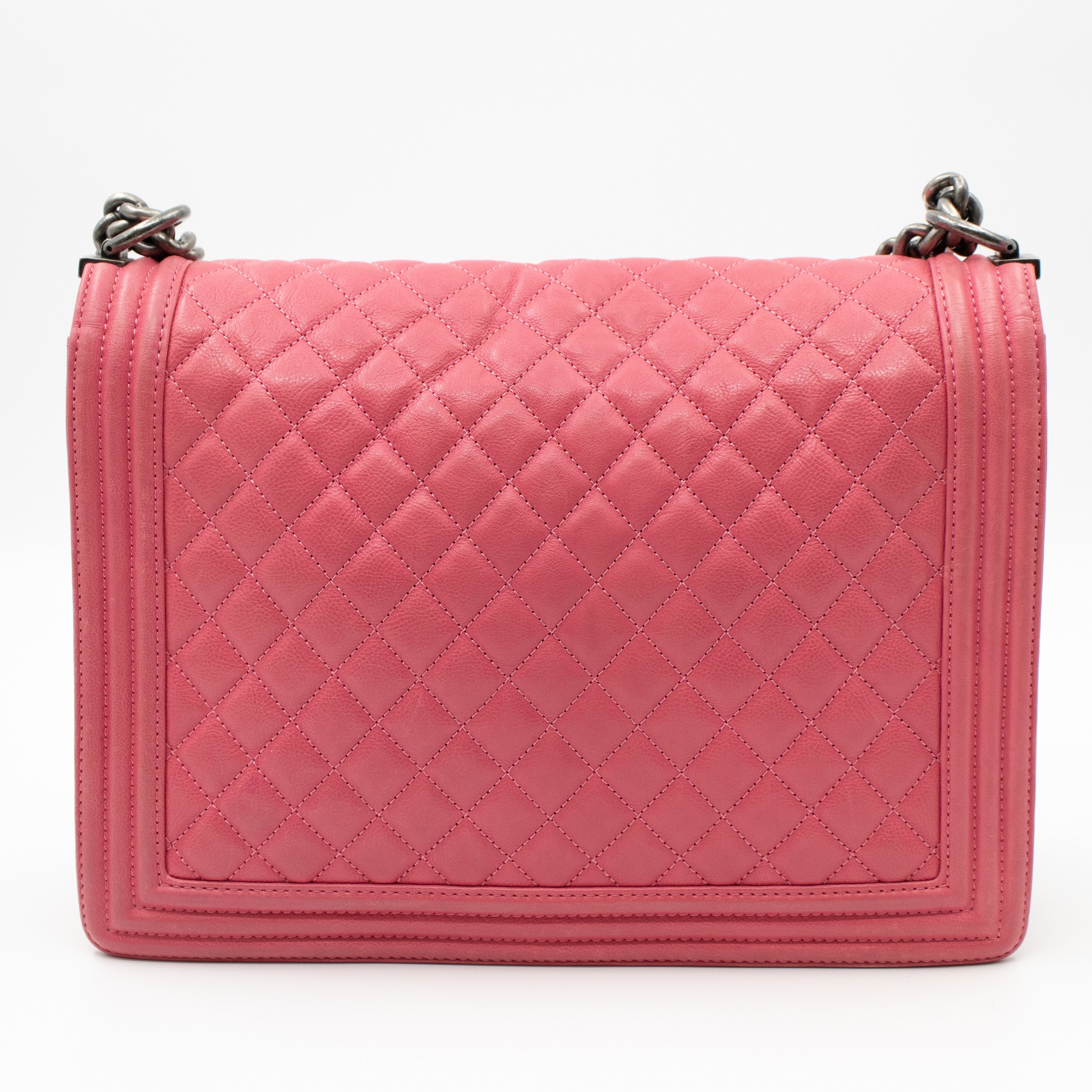 Boy Flap Bag Large Pink Leather