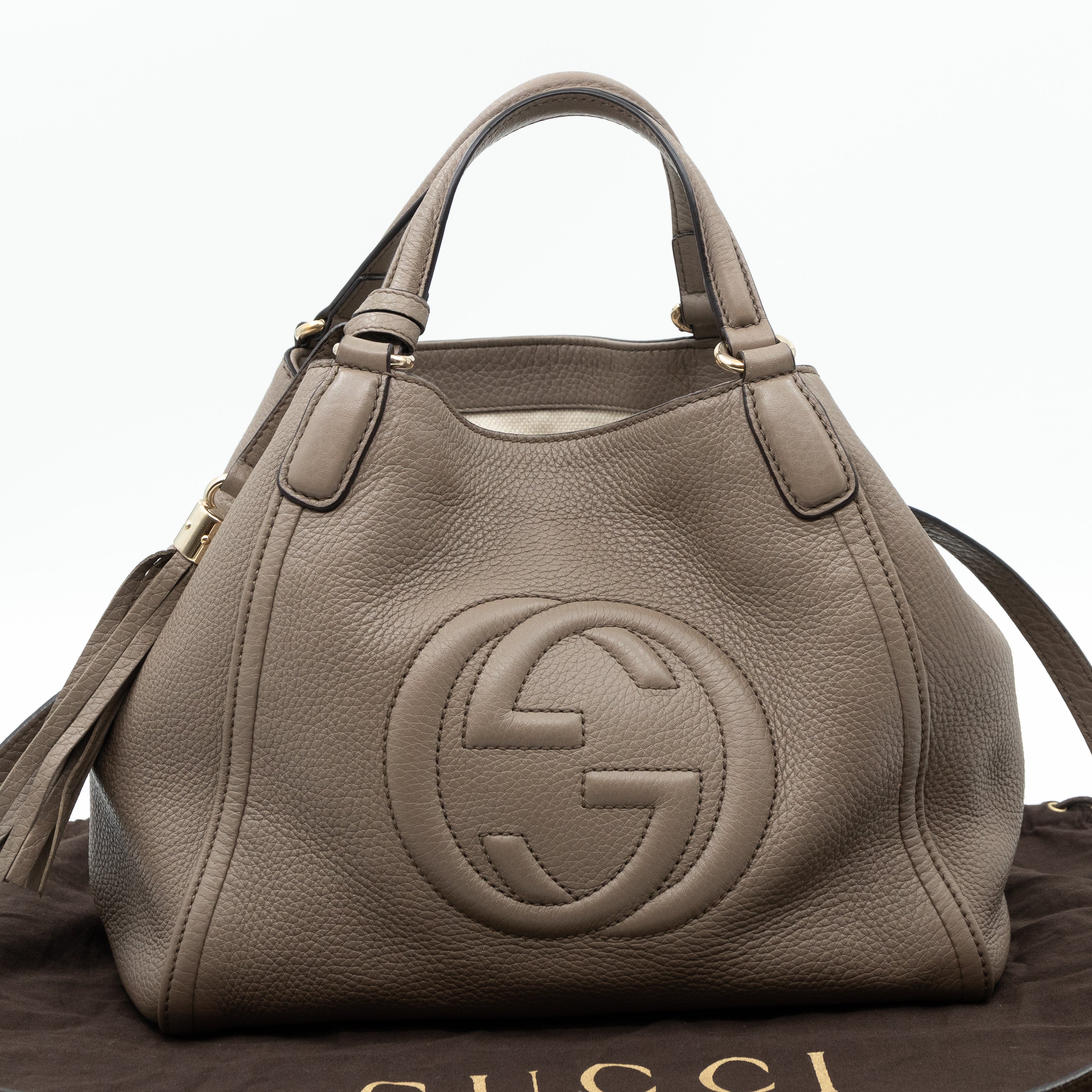 Soho Two Way Tote Grey Leather