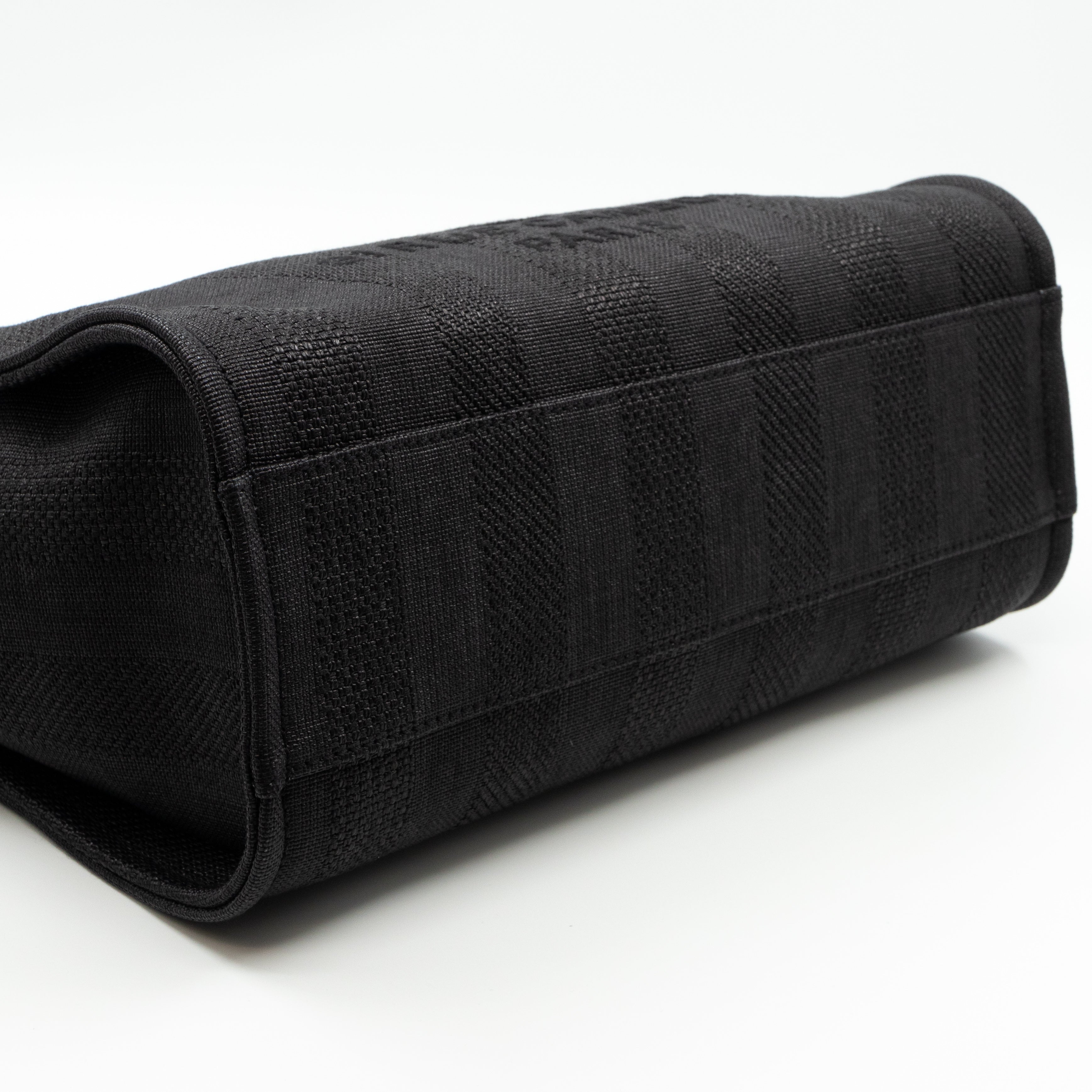 Deauville Small Tote Black Canvas Gold