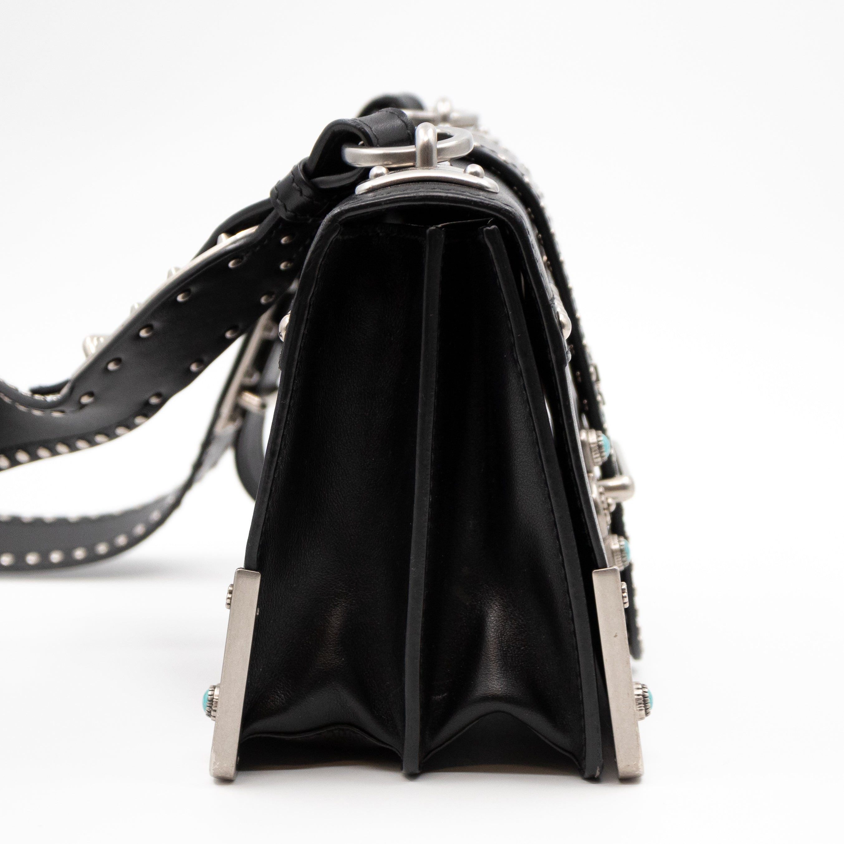 Cahier Studded Black Leather