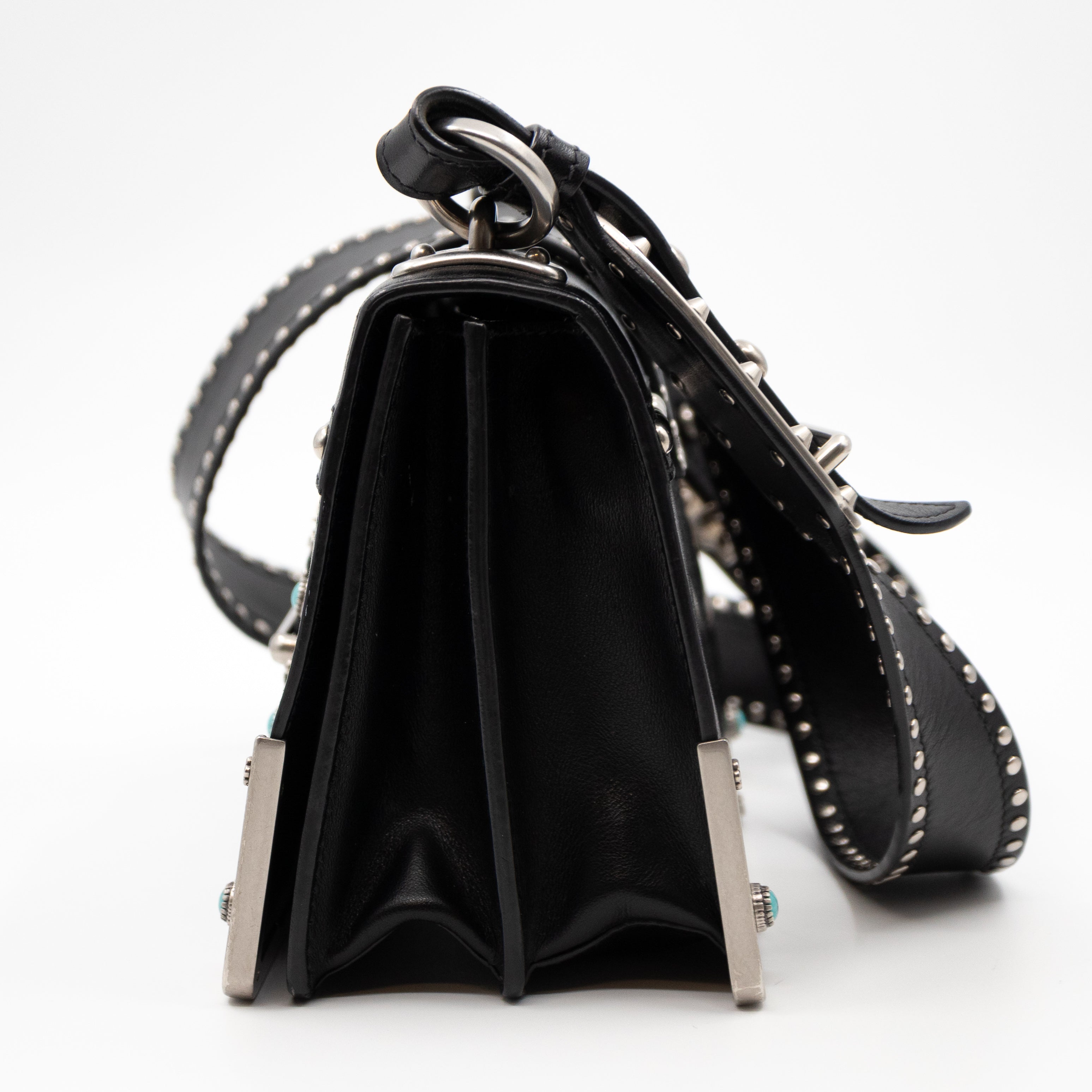 Cahier Studded Black Leather