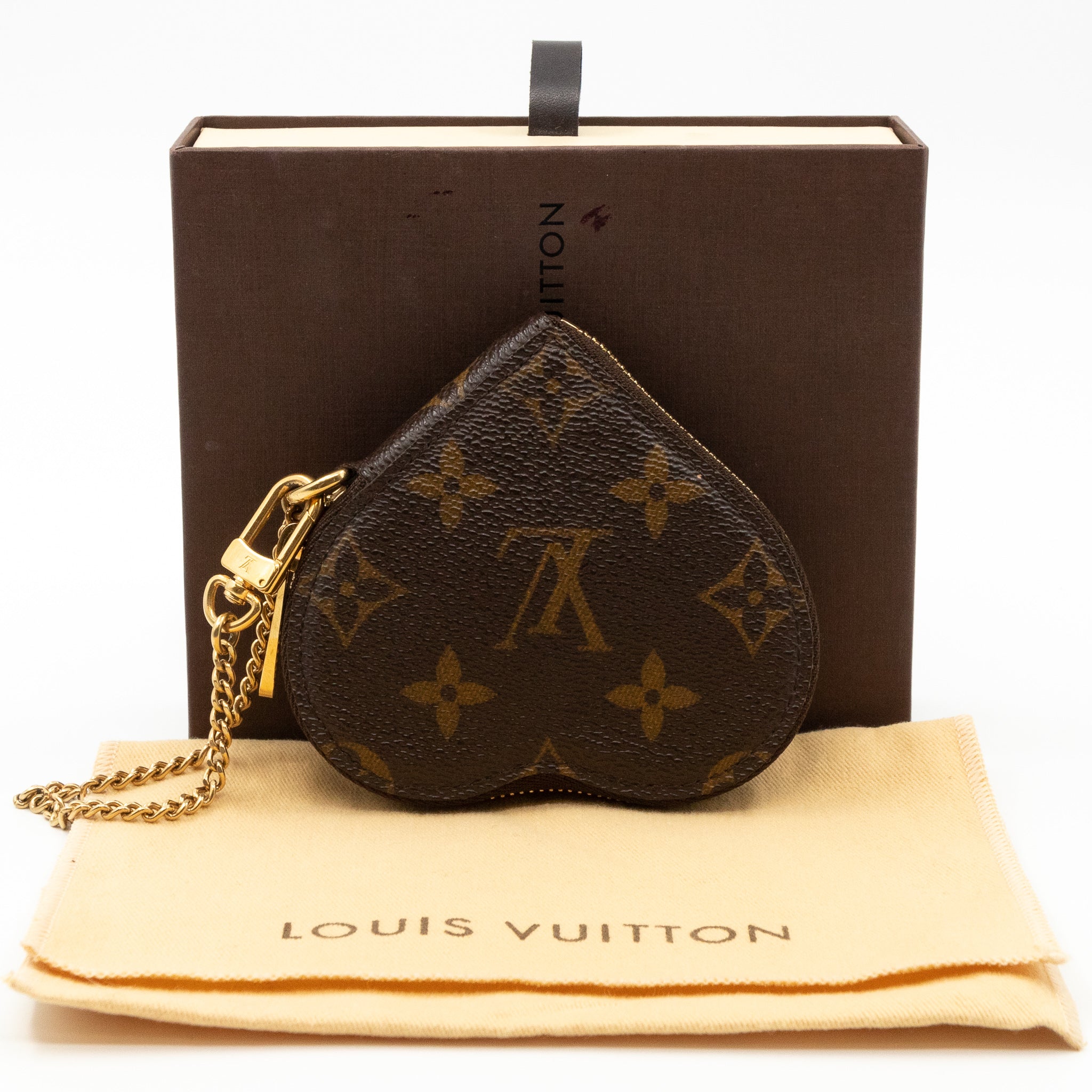 Heart Coin Purse Monogram Leopard
