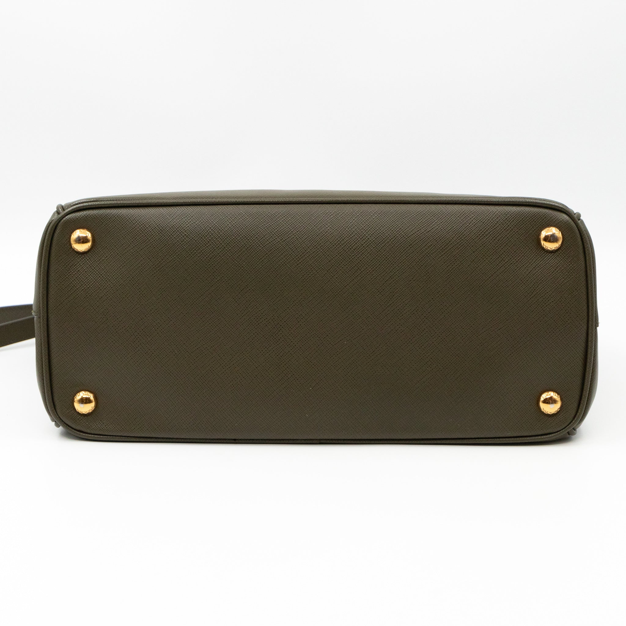 Galleria Medium Double Zip Green Saffiano