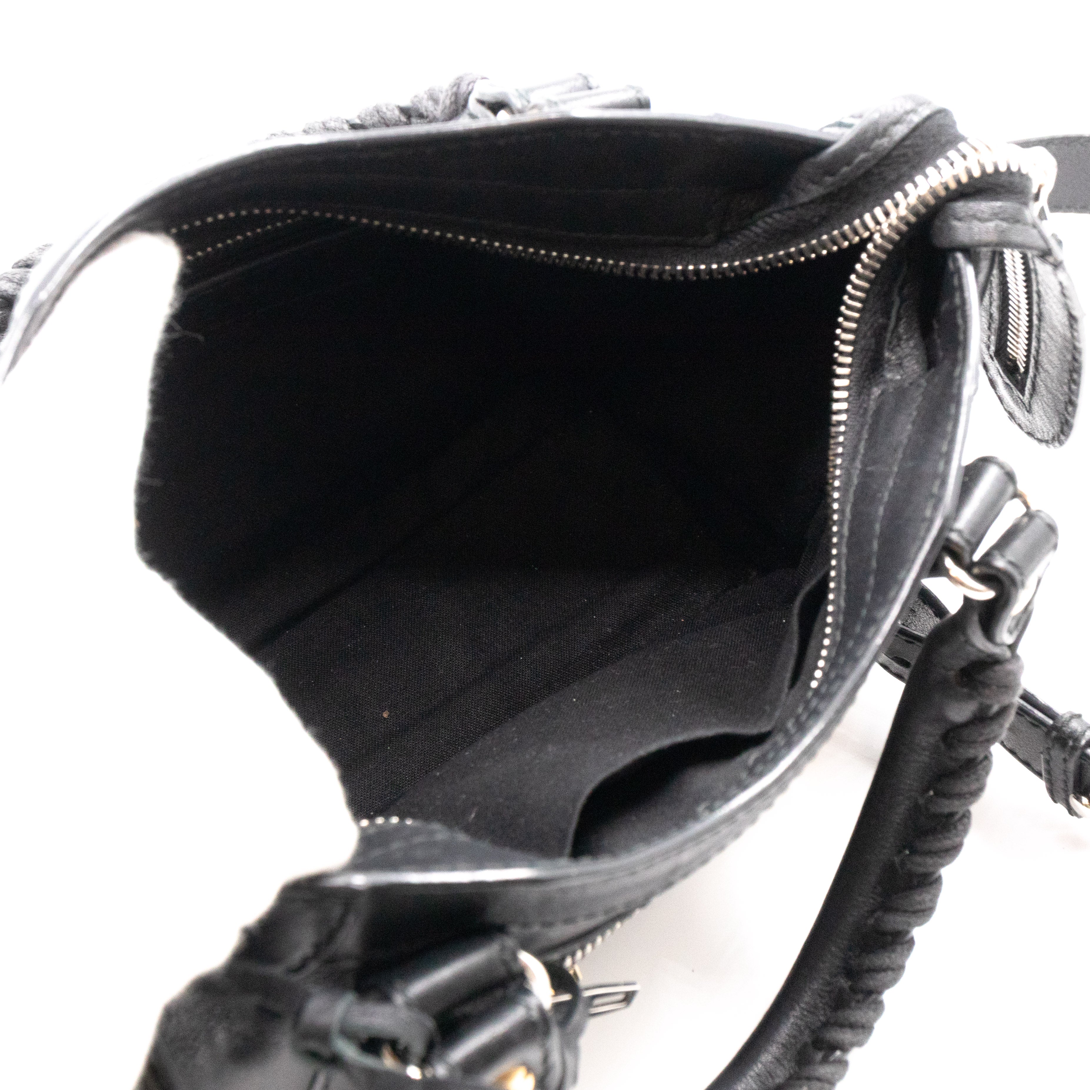 Mini City Metal Plate Black Leather
