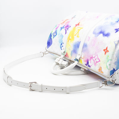 Keepall 50 Bandouliere Monogram Watercolor White