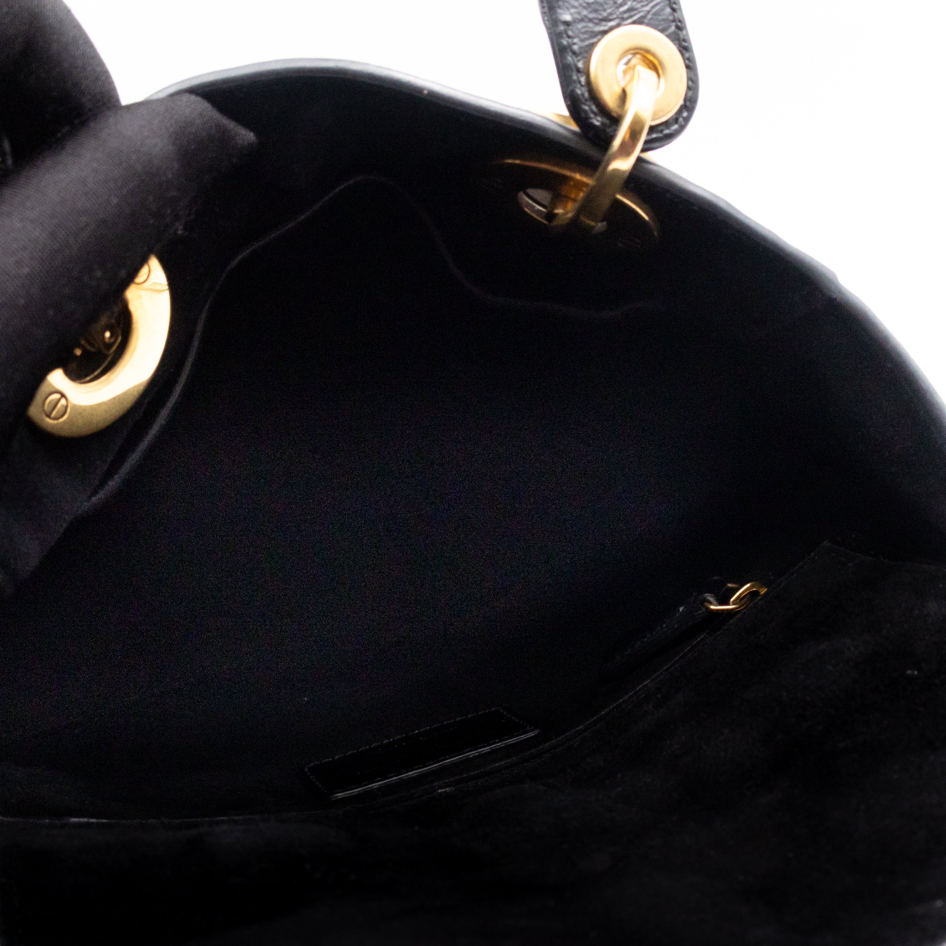 Lady Dior Small My ABCDior Black Cannage Crinkled Patent Leather