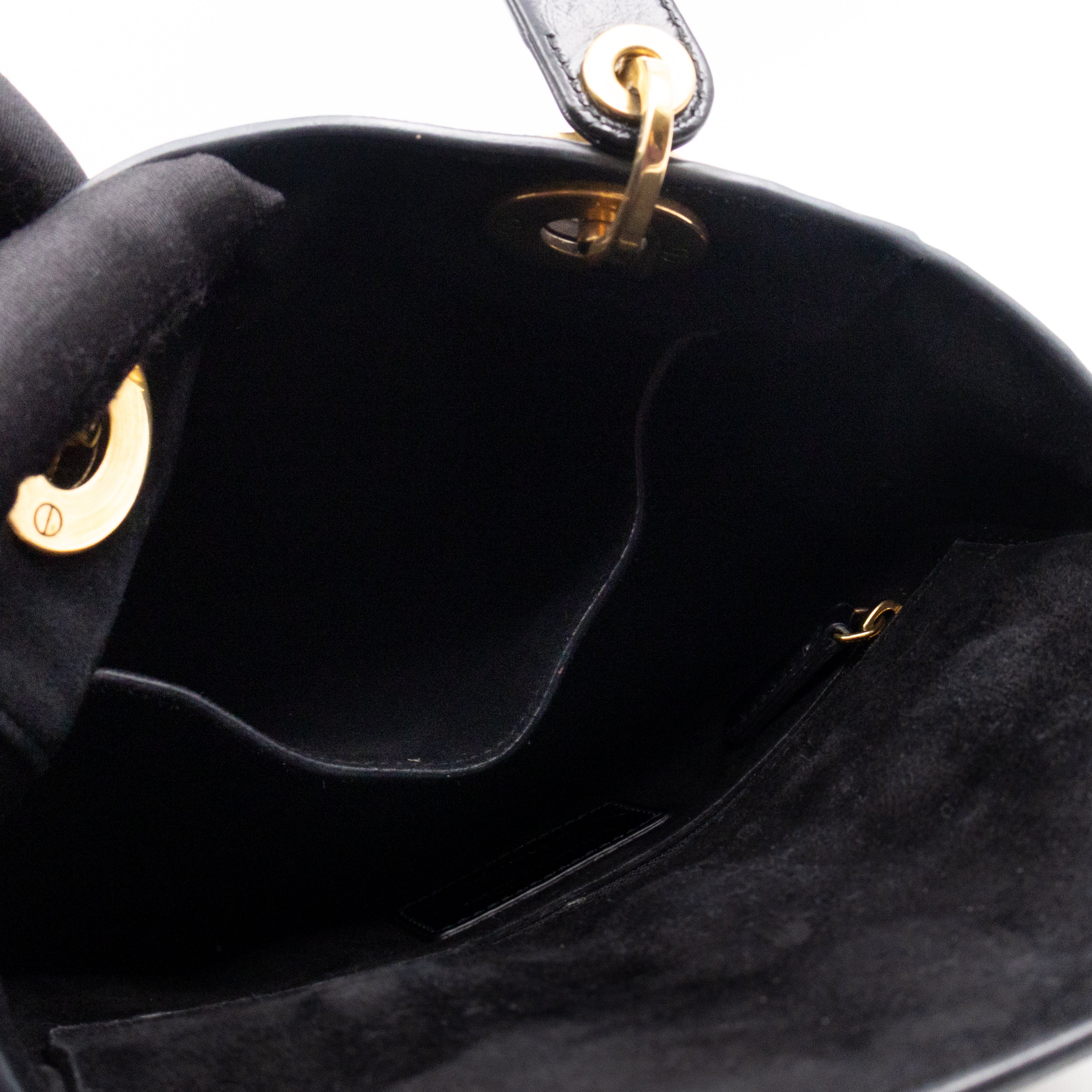Lady Dior Small My ABCDior Black Cannage Crinkled Patent Leather