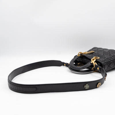 Lady Dior Small My ABCDior Black Cannage Crinkled Patent Leather