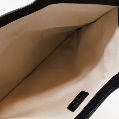 Fold Over Clutch Bag Blue Oblique Jacquard
