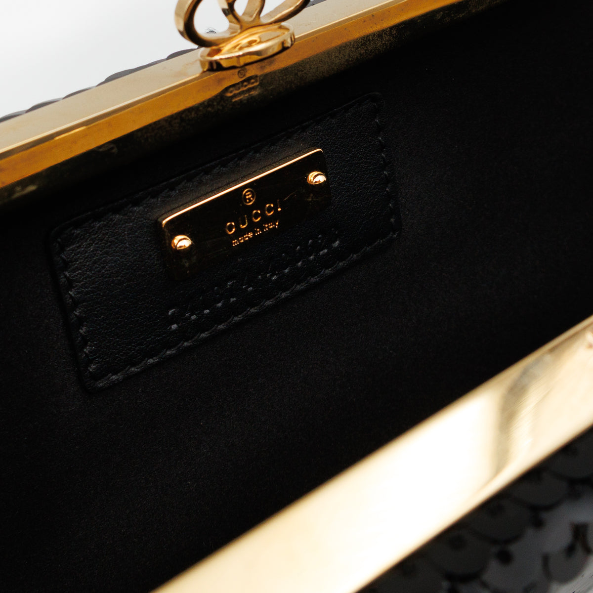 Broadway Clutch Black Sequins Satin