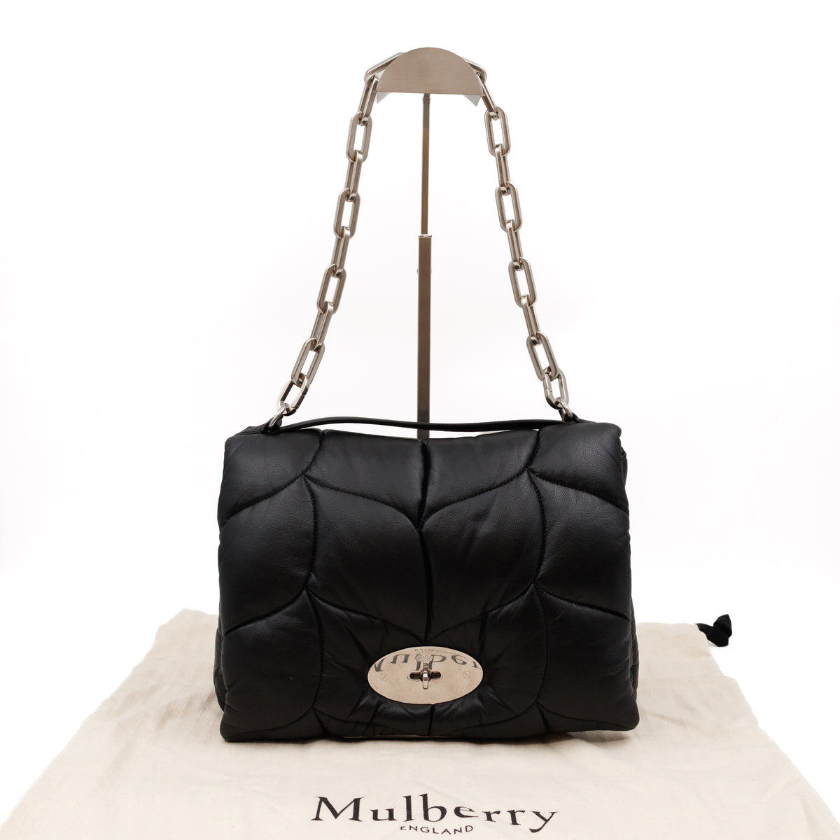 Softie Bag Pillow Black Quilted Nappa Leather