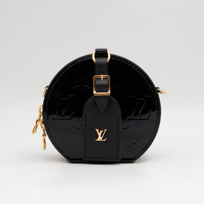Mini Boite Chapeau Black Vernis Gold