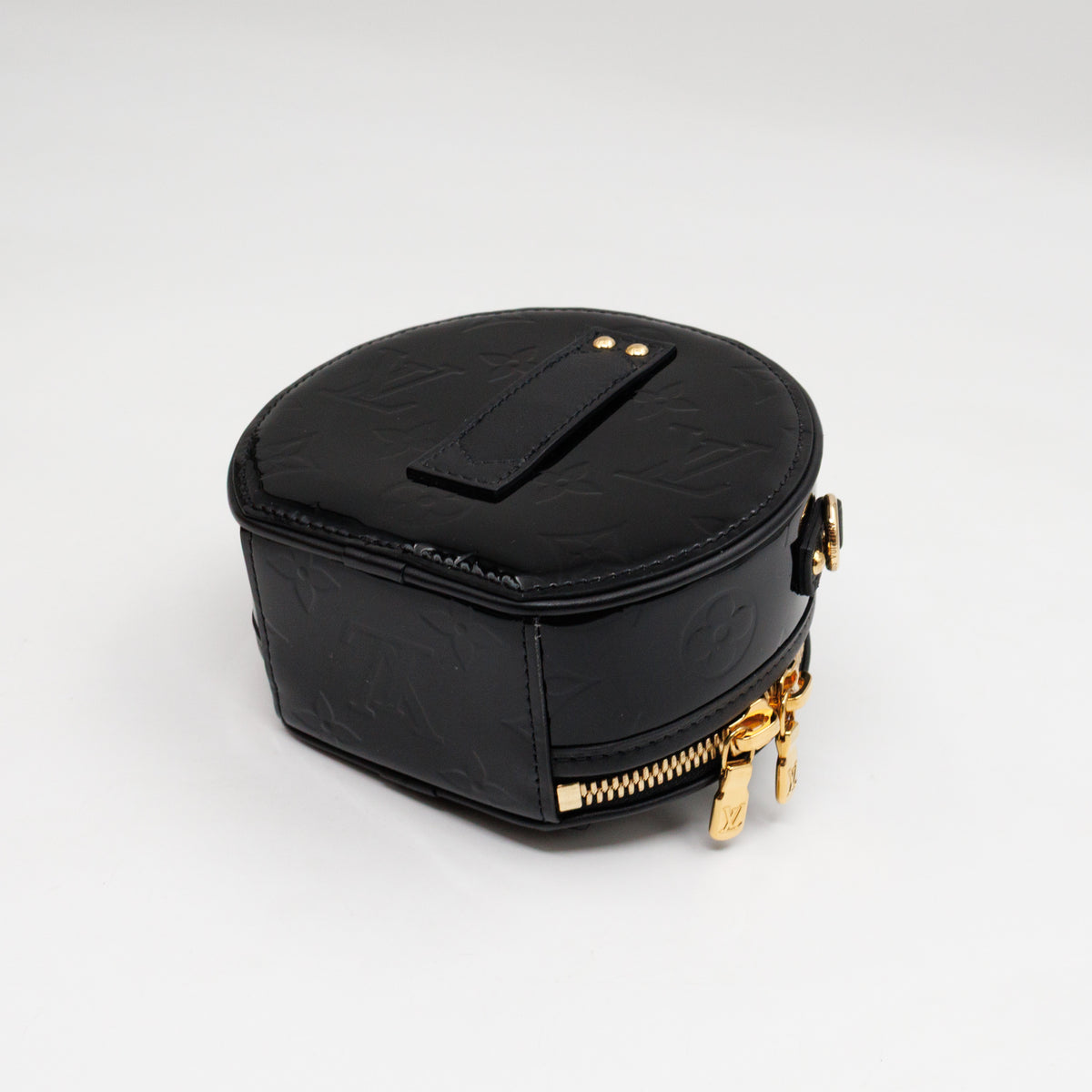 Mini Boite Chapeau Black Vernis Gold