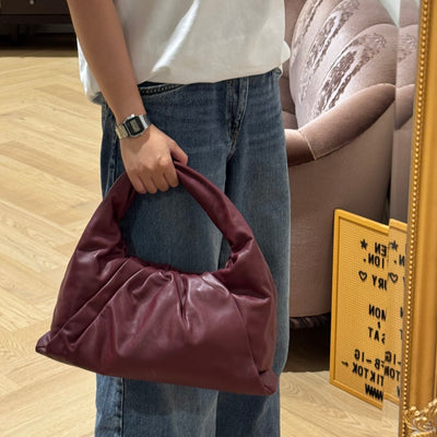 The Shoulder Pouch Smooth Burgundy Leather
