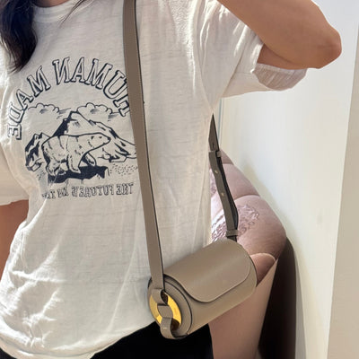 Darryl Mini Crossbody Bag Grey Leather
