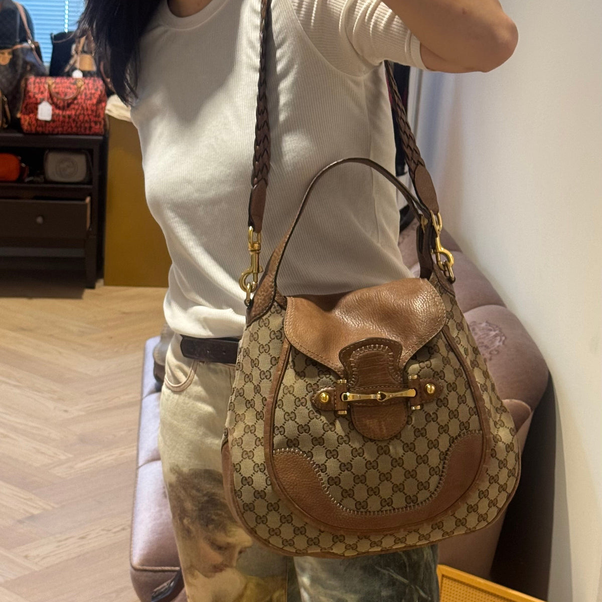 New Pelham Hobo Bag GG Canvas Brown