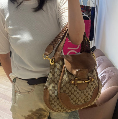 New Pelham Hobo Bag GG Canvas Brown