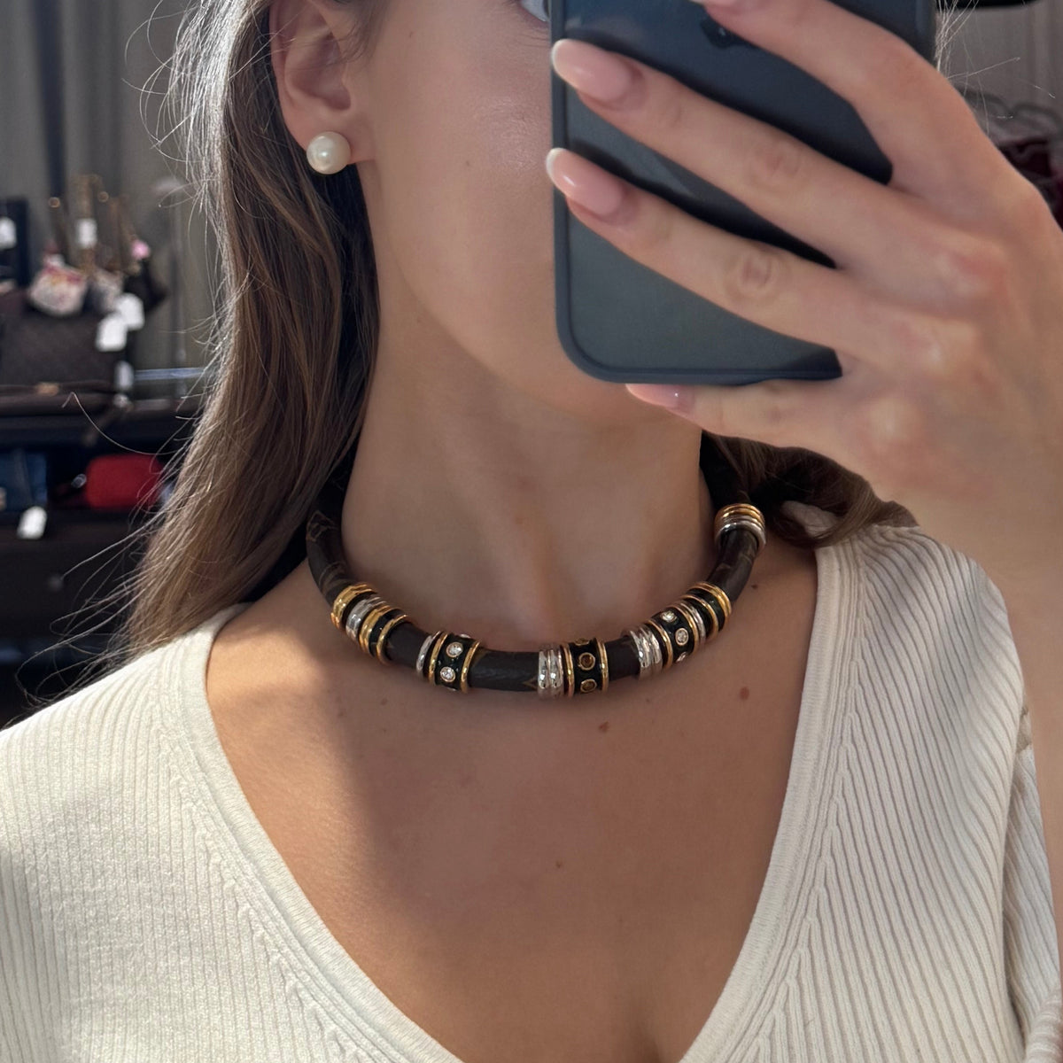 Wild LV Strass Necklace Monogram
