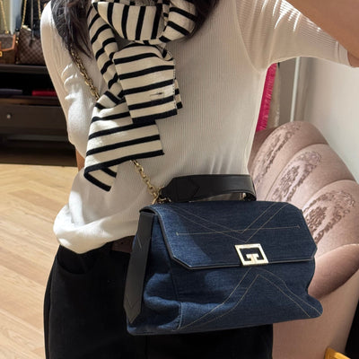 ID Medium Blue Denim Black Leather