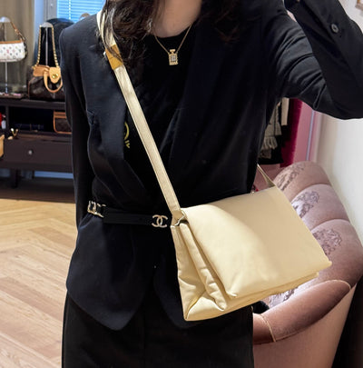 Prisma Large Shoulder Bag White Leather