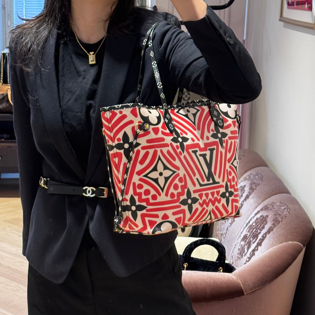 Neverfull MM Crafty Cream & Red