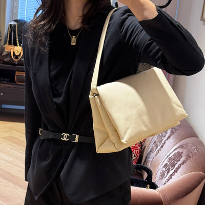 Prisma Large Shoulder Bag White Leather