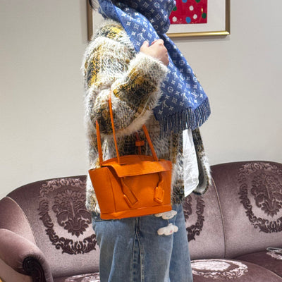 Arco Small Orange Grained Leather
