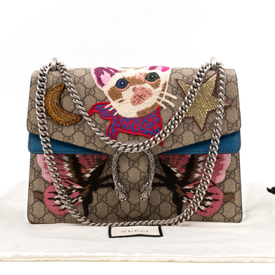 Dionysus Medium GG Supreme Cat Embroidered