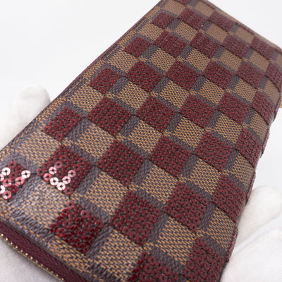 Zippy Wallet Damier Paillettes Red
