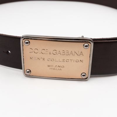 D&G Brown Leather Belt 90/36