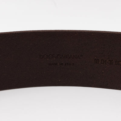 D&G Brown Leather Belt 90/36