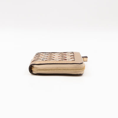 Small Ziggy Wallet Braided Leather Gold