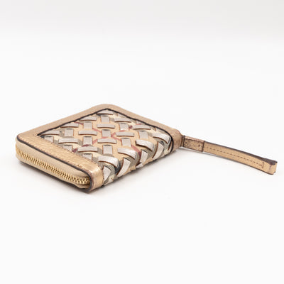 Small Ziggy Wallet Braided Leather Gold