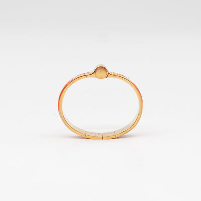 Enamel Hinged Bracelet Orange Print