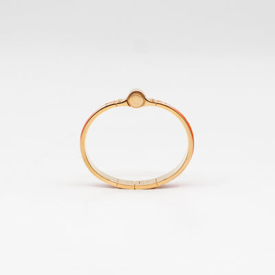 Enamel Hinged Bracelet Orange Print