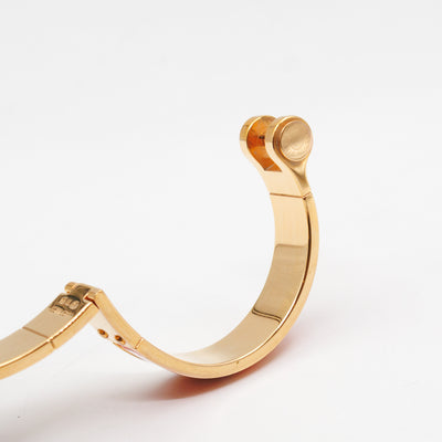 Enamel Hinged Bracelet Orange Print
