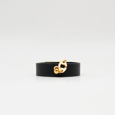 Kelly Glove Clip Black Leather Gold